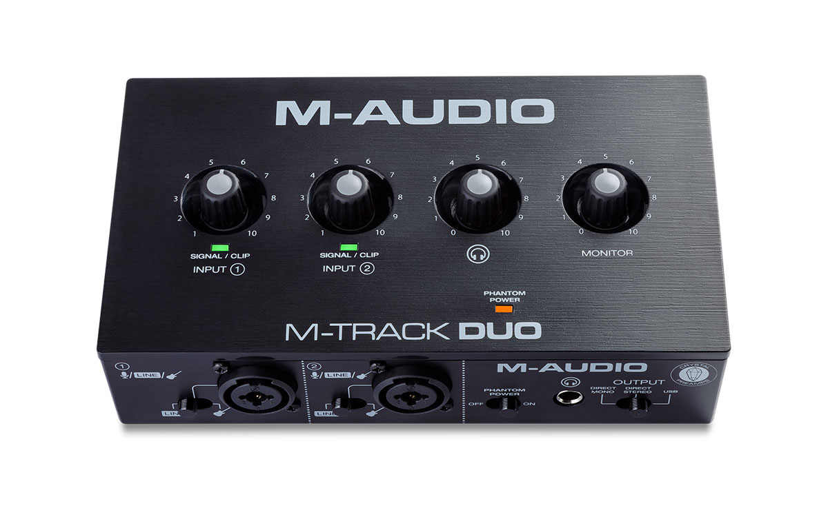 M-Audio M-Track 2X2M USB Audio Interface with MIDI I/O and Basic Bundle w/Dynamic Mic MIDI & XLR Cables 